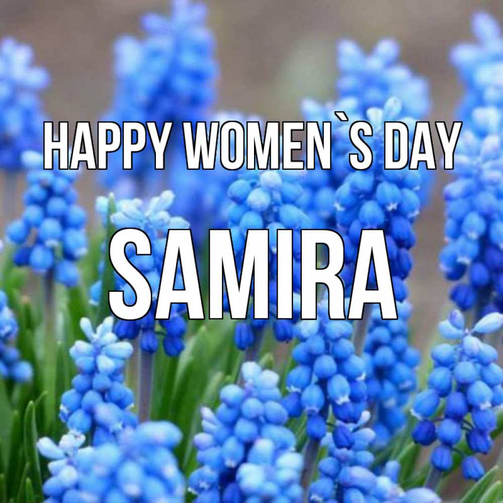 Greetings card с именем, Samira happy women`s day Поздравительная открытка для женщин с цветами на праздничную дату Greetings with text for free download 